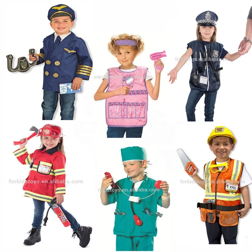 Low MOQ Kids Pretend Play Game Doctor Series Costume Kids Fancy Dress Up Doctor Costume With Doctor Toy Tool