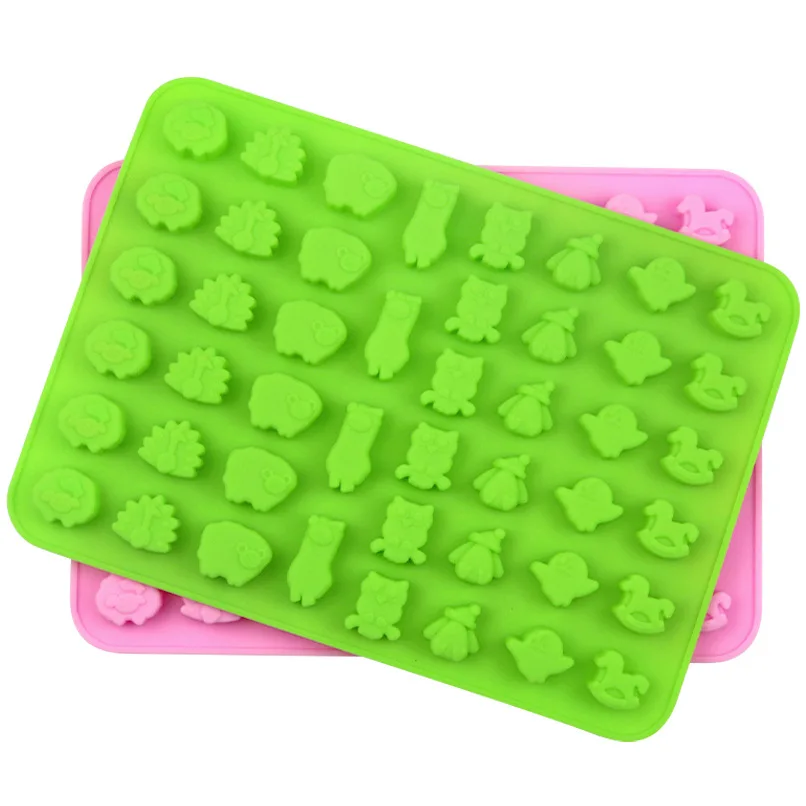 46 cavities cute mini 3D strange animals alpaca peacock sheep owl trojan horse  silicone chocolate jelly candy mold