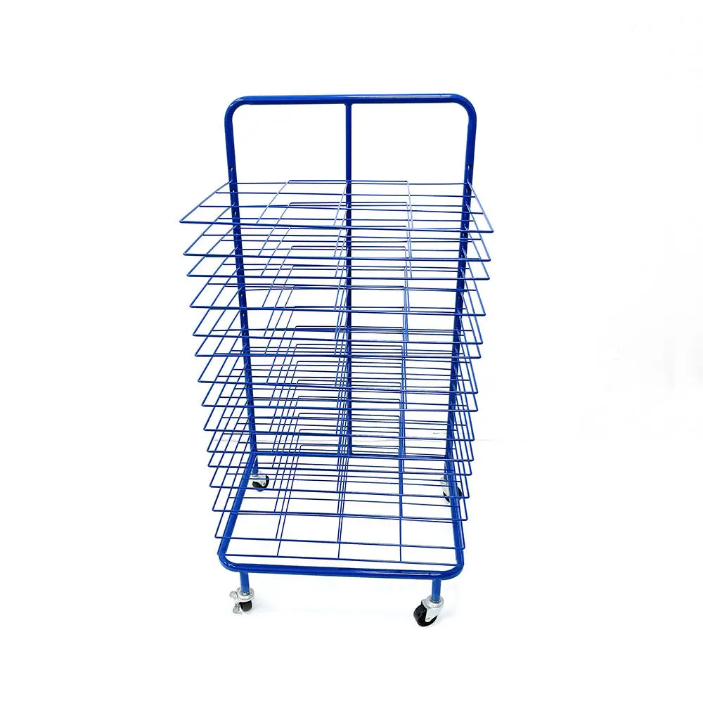 Kindergarten 15 Removable Shelves Metal Wire Art Drying Display Stand Paint Drying Rack for Classroom