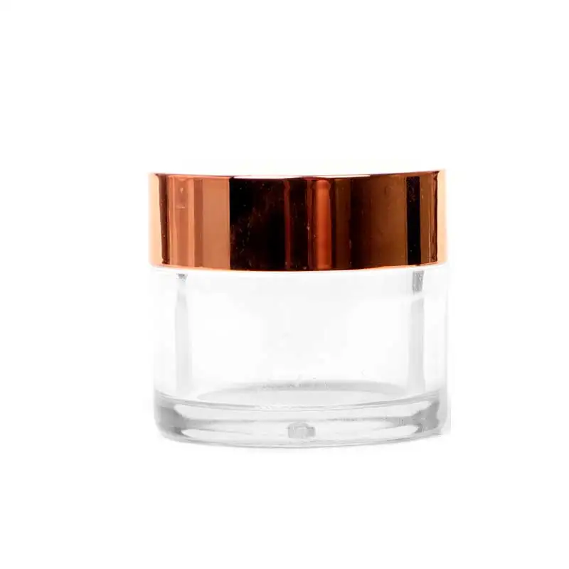 Custom Private Label 1oz 2oz Acrylic Powder Jars  gold silver lid High Quality Acrylic Container