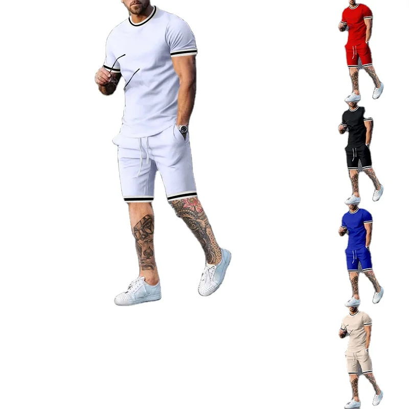 2022 Short Sets for Men Casual Clothes Summer Man 2 Piece Set Sports Suits for Men Shirts and Shorts Male Sets Gym