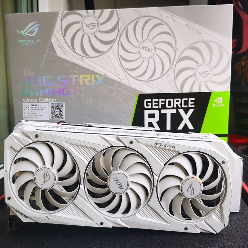 RTX 3090 24 ГБ белая графическая карта Gundam для игр tuf rtx3090 GPU nvidia geforce