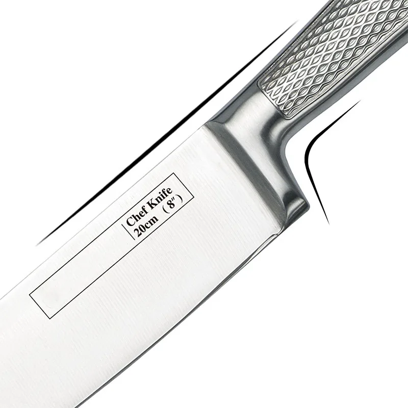 Stainless steel 14-piece knife set All steel knife set Acacia wood knife holder combination