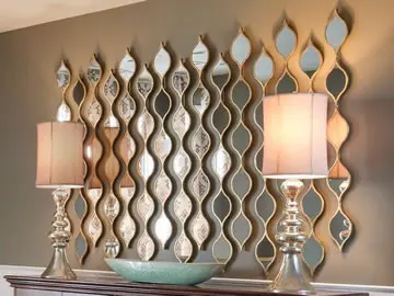 Wholesale Decorative Gold Metal Teardrop Panel Wall Mirror