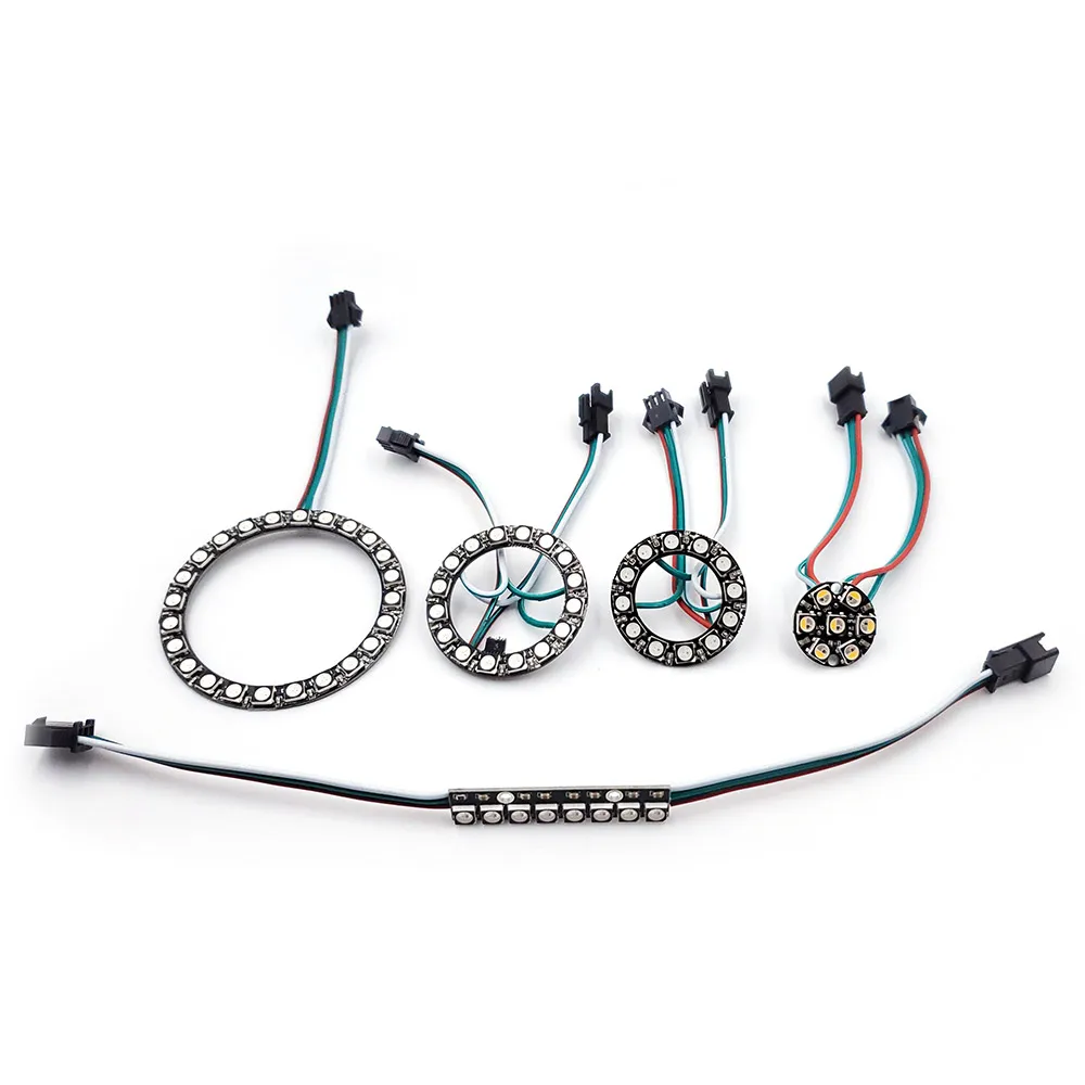 5v 8leds rgb pixel rings sk6812 programmable pixel ring circular