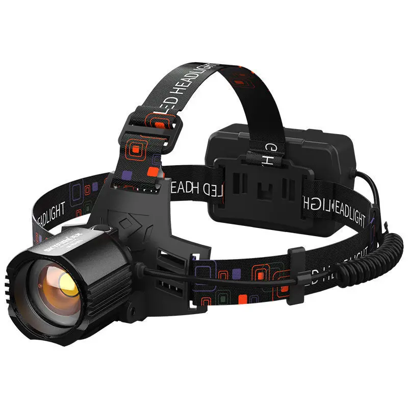 2024 New Sturdy Aluminum IPX5 Waterproof Type-C 500 Lumens Zoom Headlamp 10W 500 Meters Long Distance Rechargeable Head Lamp