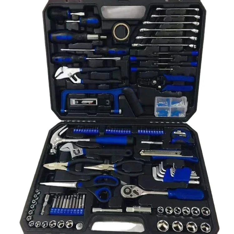 198pcs Hot sales professional  hand repair car with plastic box  tool set tools kit