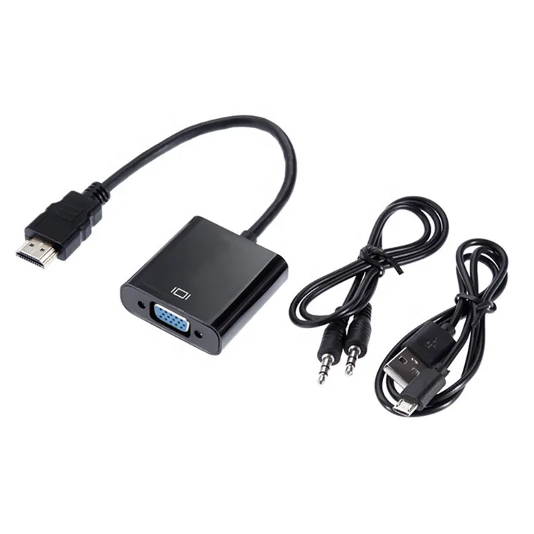 HD hdmi to vga converter hdmi to vga converter with audio power supply HDMI2VGA