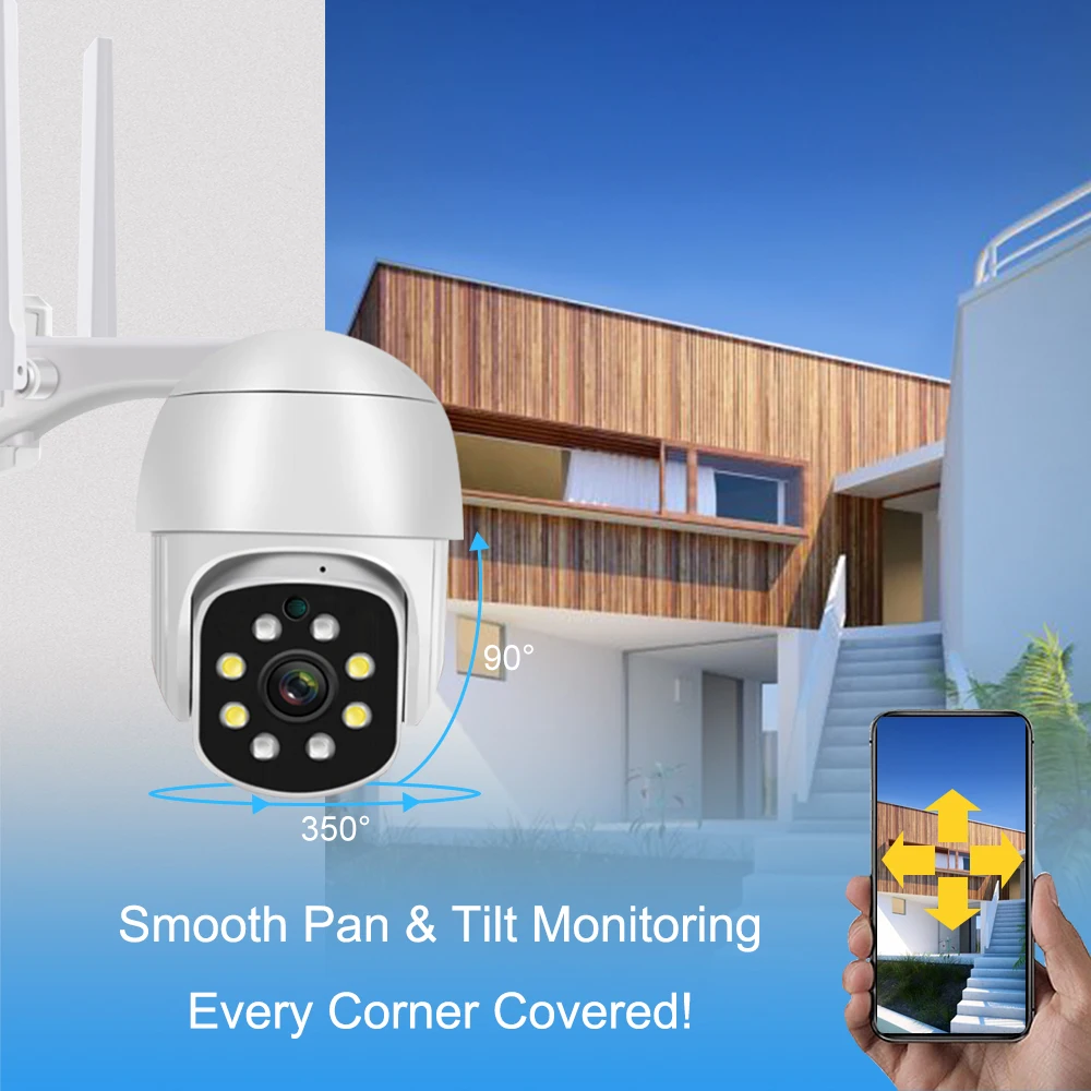 Full Color V380 Pro 3MP Outdoor System WIFI Surveillance PTZ Wireless Cctv Security Camera