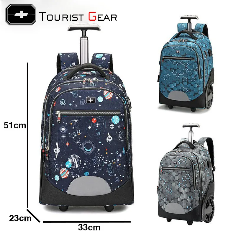 New Arrival multifunctional fashion trolley backpack Rolling Backpack Travel Luggage Bag