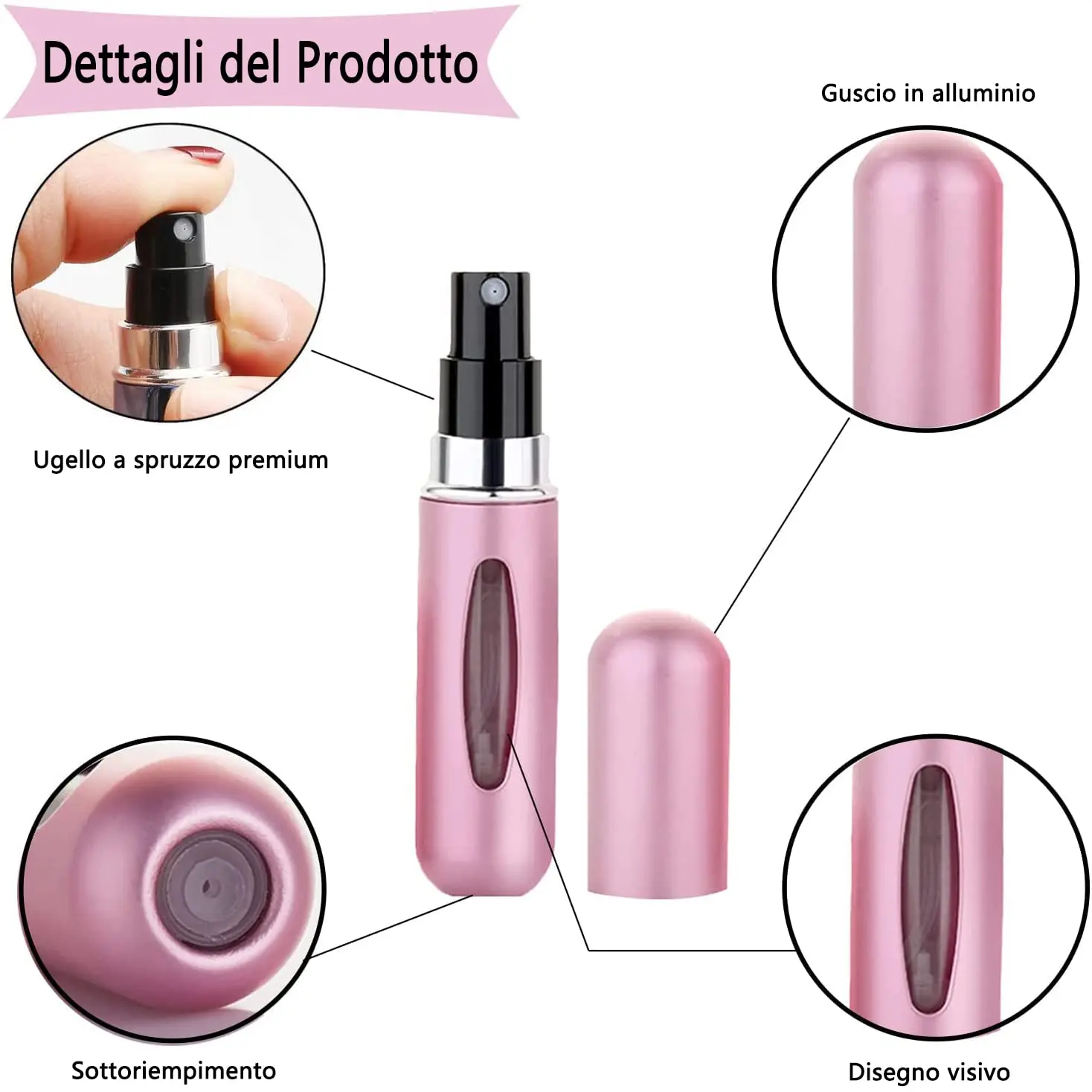 5ml 8ml Mini Perfume Atomizer Refillable Perfume Bottles Travel Sized Aluminum Perfume Atomizer Spray Bottle