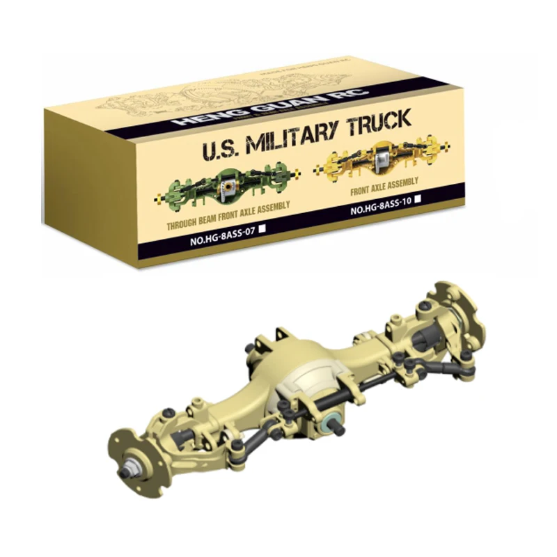 TRASPED SPARE PARTS 8ASS-P0017 MILITARY TRUCK HG-P801 HG-P802 THROUGH BEAM FRONT AXLE ASSEMBLY(GREEN OR YELLOW)