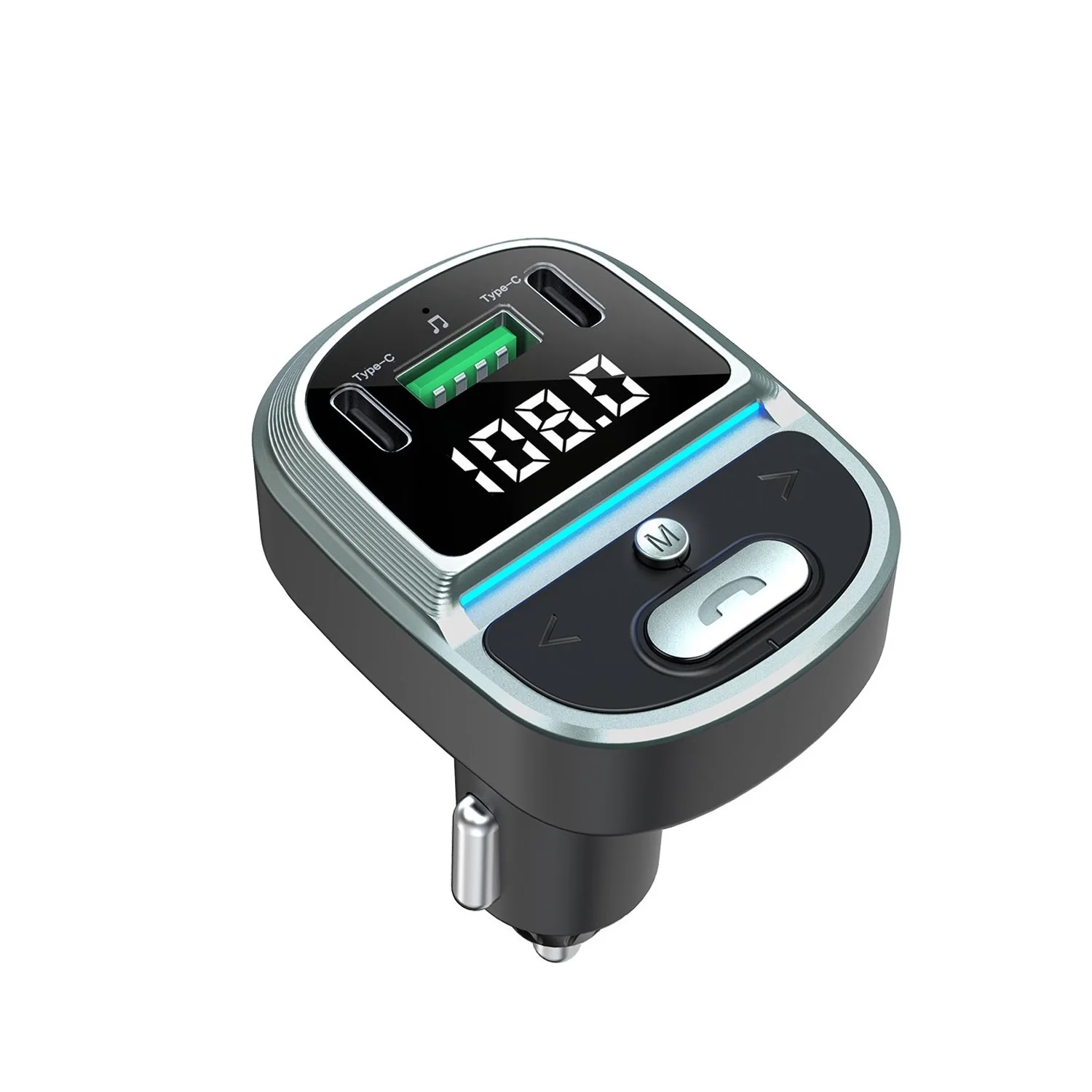 New Bluetooth 5.4 Car FM Transmitter PD Type-C Dual USB Fast Charger Car Adapter Handsfree Radio Modulator MP3 Player