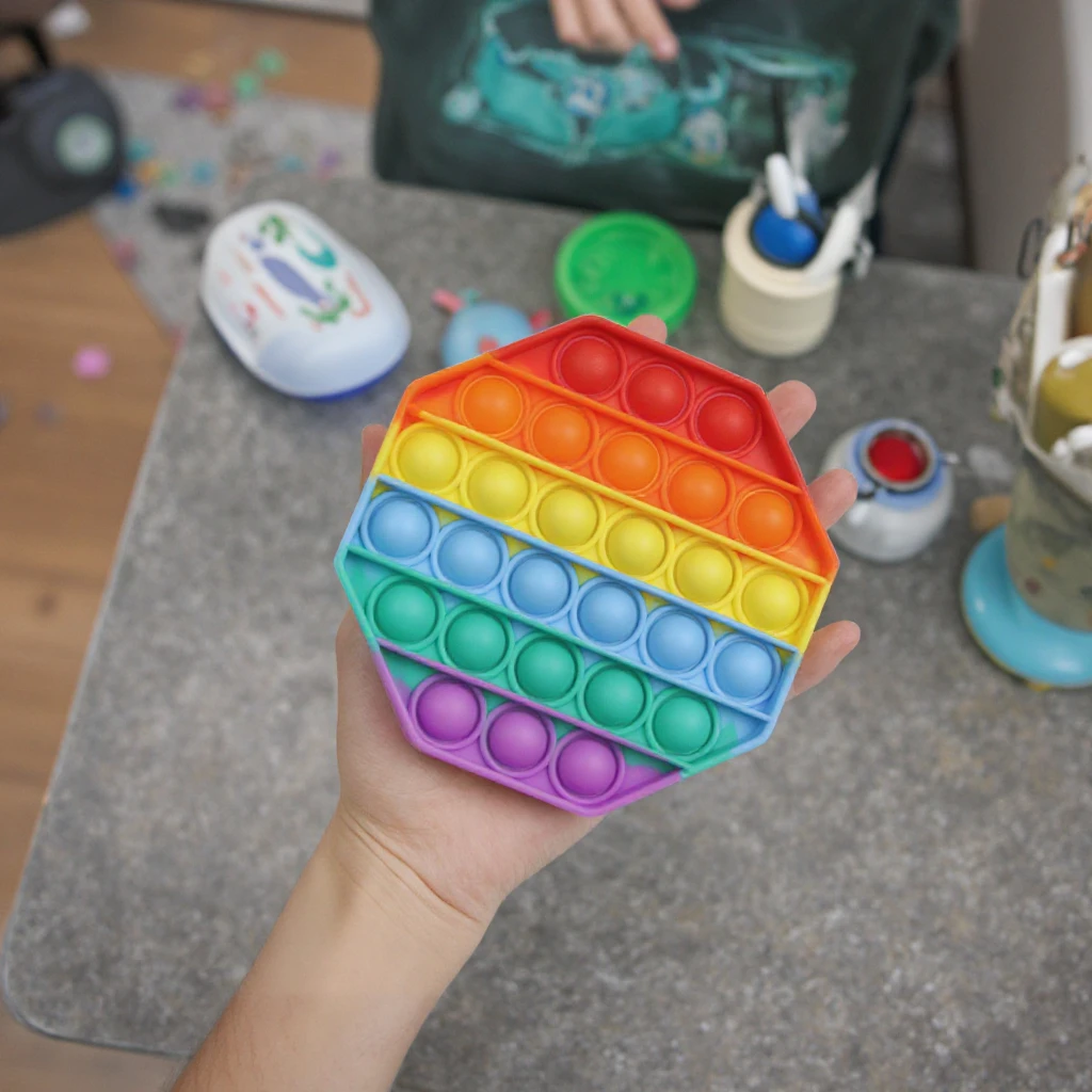 Hot Sale Silicone Push Bubble Pop Stress Toy Round Educational Anti-Stress Sensory Relief for Children Funny & Fun