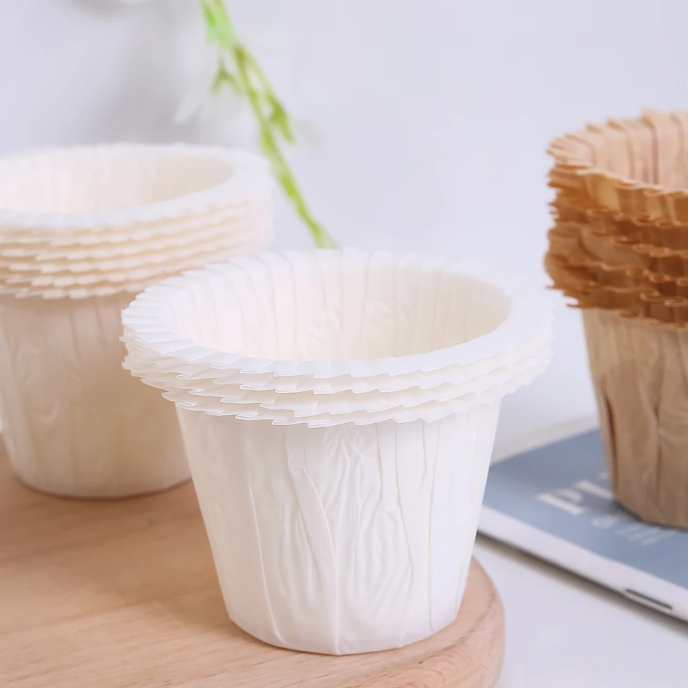 Wholesale muffin wrapper cupcake liners paper cake baking cup with transparent cupcake boxes and high dessert