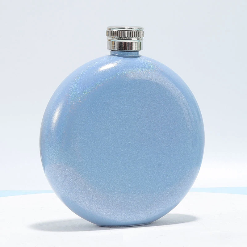 5oz Portable Travel Stainless Steel Glitter Coating Liquor Whiskey Pocket Flagon Mini Bottle Hip Women Wine Flask for Drinks Bar