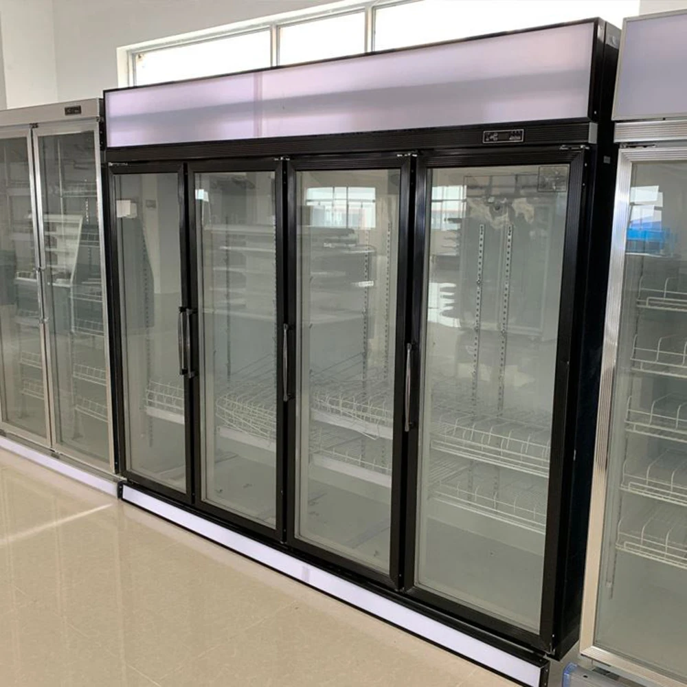 Refrigerator Equipment Glass Door Showcase Stainless Steel Glass Door Display Fridge Beverage Chiller