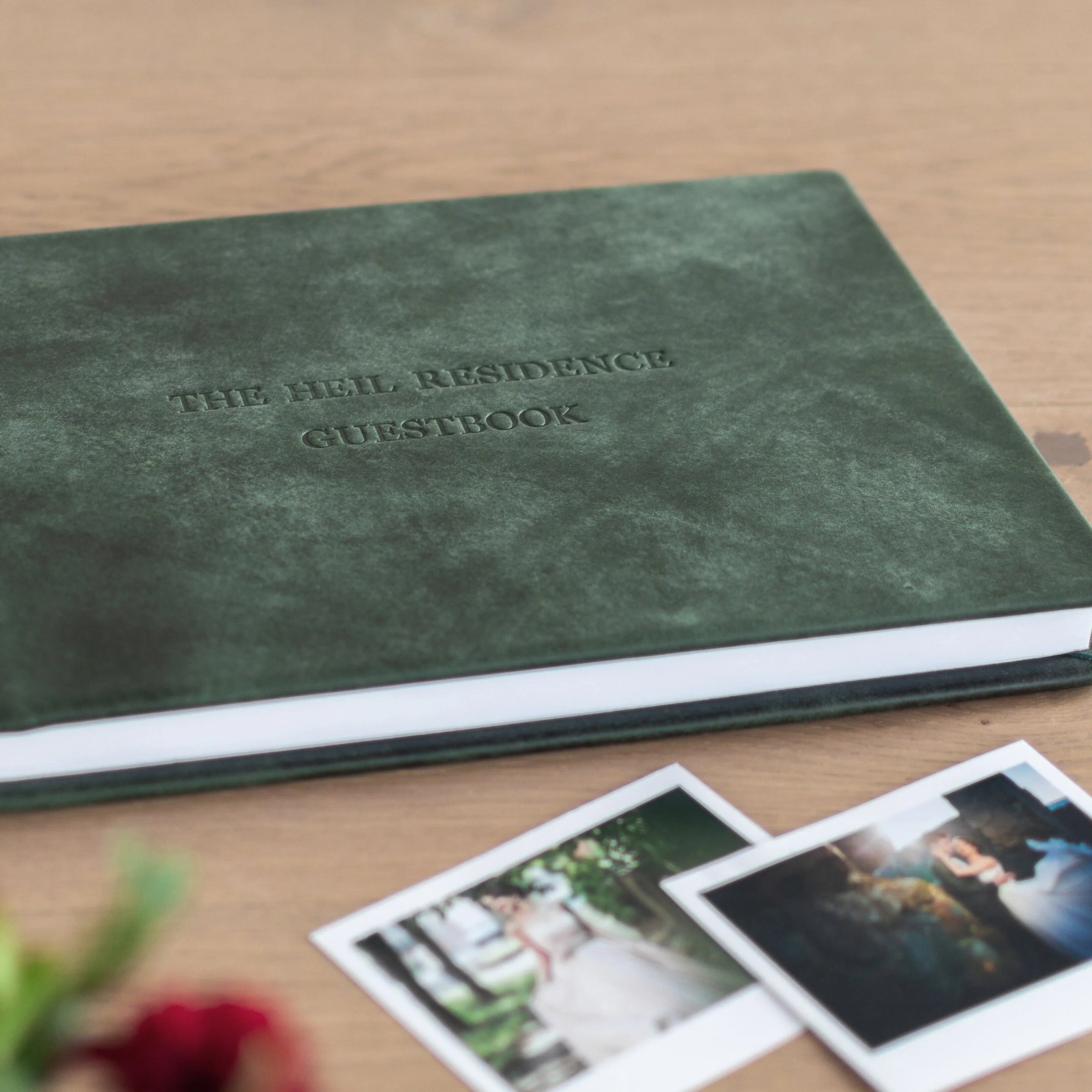 Unique Personalized Customized Gold Stamping Logo Luxury Hardcover Blank Wedding Guest Book