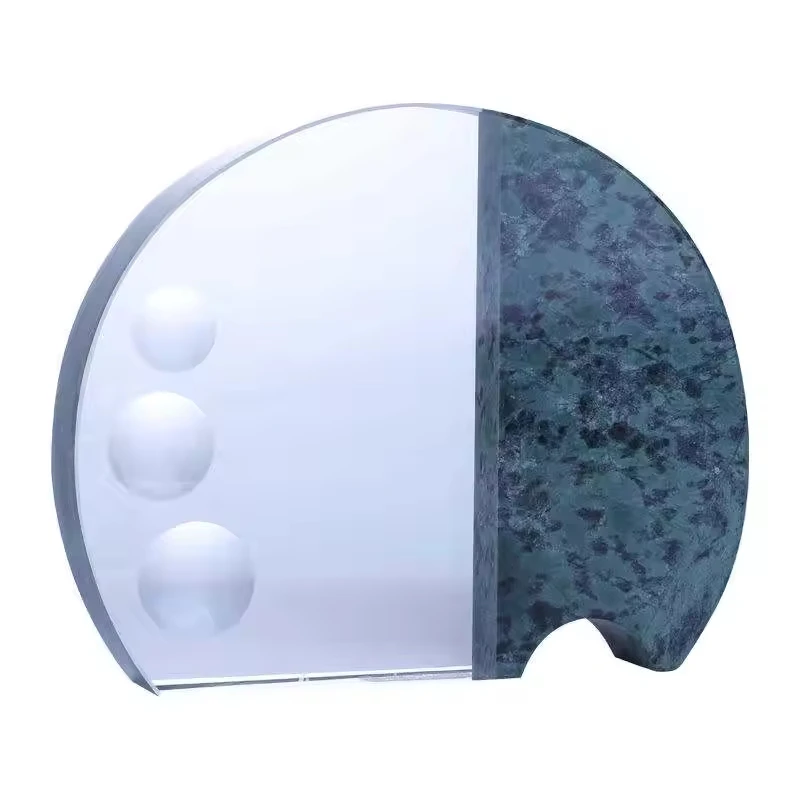 Crystal sector shape award k9 crystal marble plaque trophy for business souvenir gifts