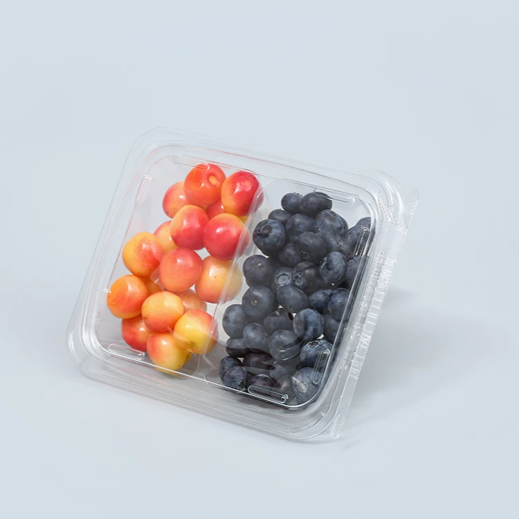 wholesale Plastic container supermarket Fresh vegetable packaging container plastic Tamper Evident Fruit  Boxes