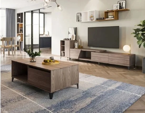 Modern Simple Living Room Furniture Set Wooden TV Stand