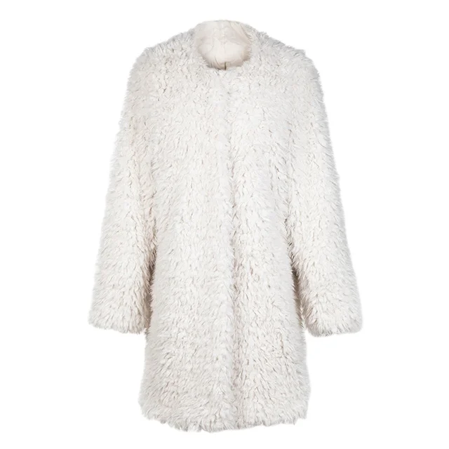 
2020 fashion casual fur coat luxurious faux long lamb fur coat women girl sweety beige long sheep fur long coat winter 