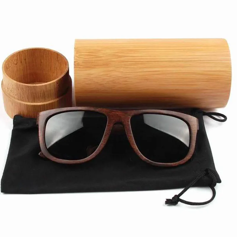 2020 Custom logo OEM bamboo wooden optical storage sunglasses case, handmade slide cheap hard sunglass glass box case