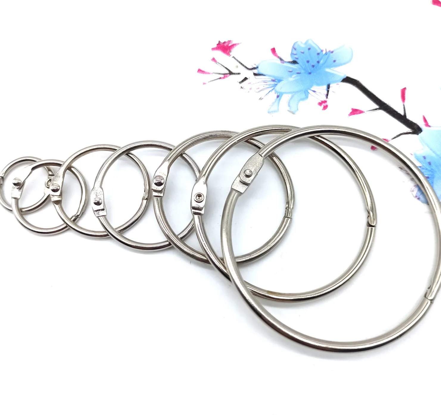 Office Binding metal spiral binding rings Loose leaf binder 3 holes rings binder clips for calendar notebook album book ring 5.0