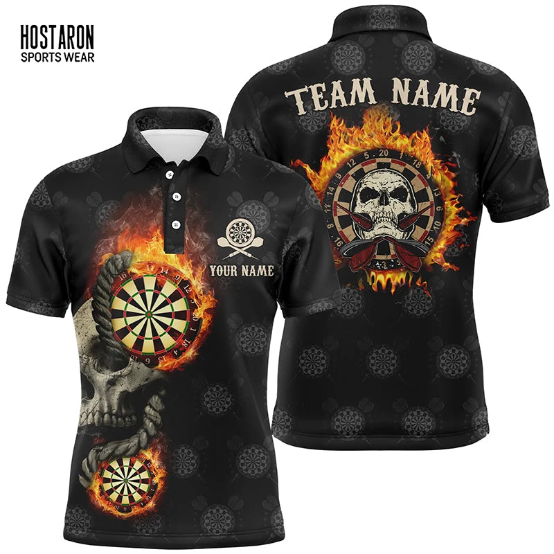 HOSTARON Custom Cheap Quick Dry Sublimation Men Jerseys Professional Darts Wear Polyester Dart Shirts Jersey With Pocket