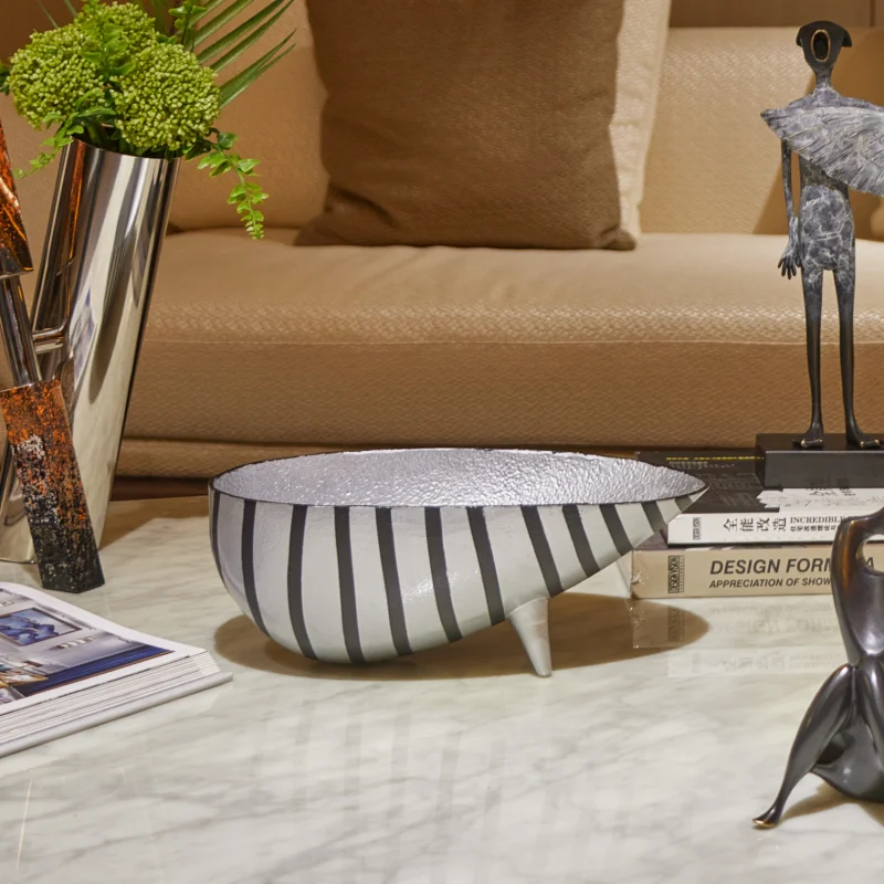 Nordic Black & White Stripe Metal Tray Ornament for Home Decor for Congratulations Occasion