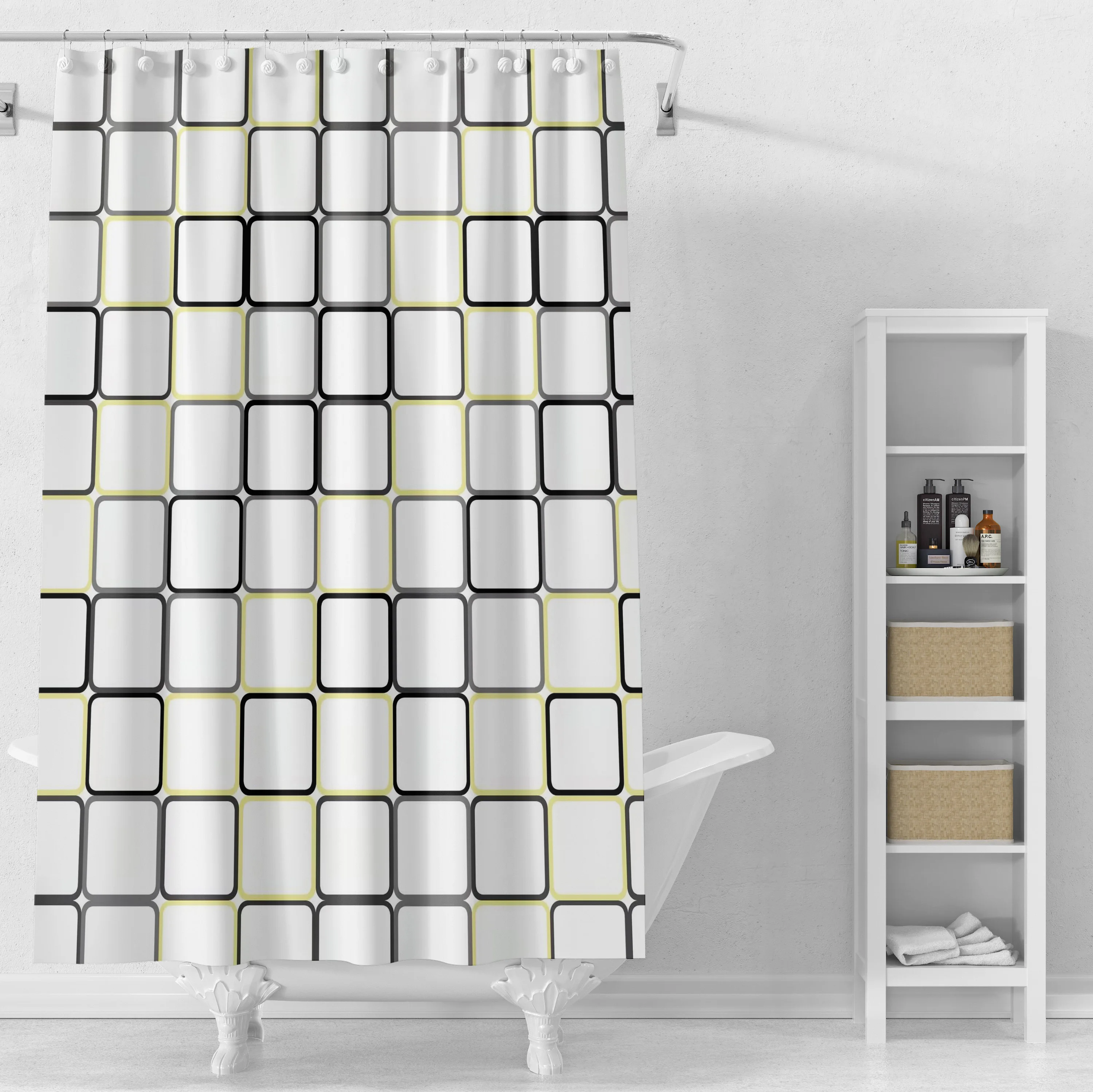 Classical Bathroom Curtain Mildewproof PEVA Vinyl Hotels Shower Curtain