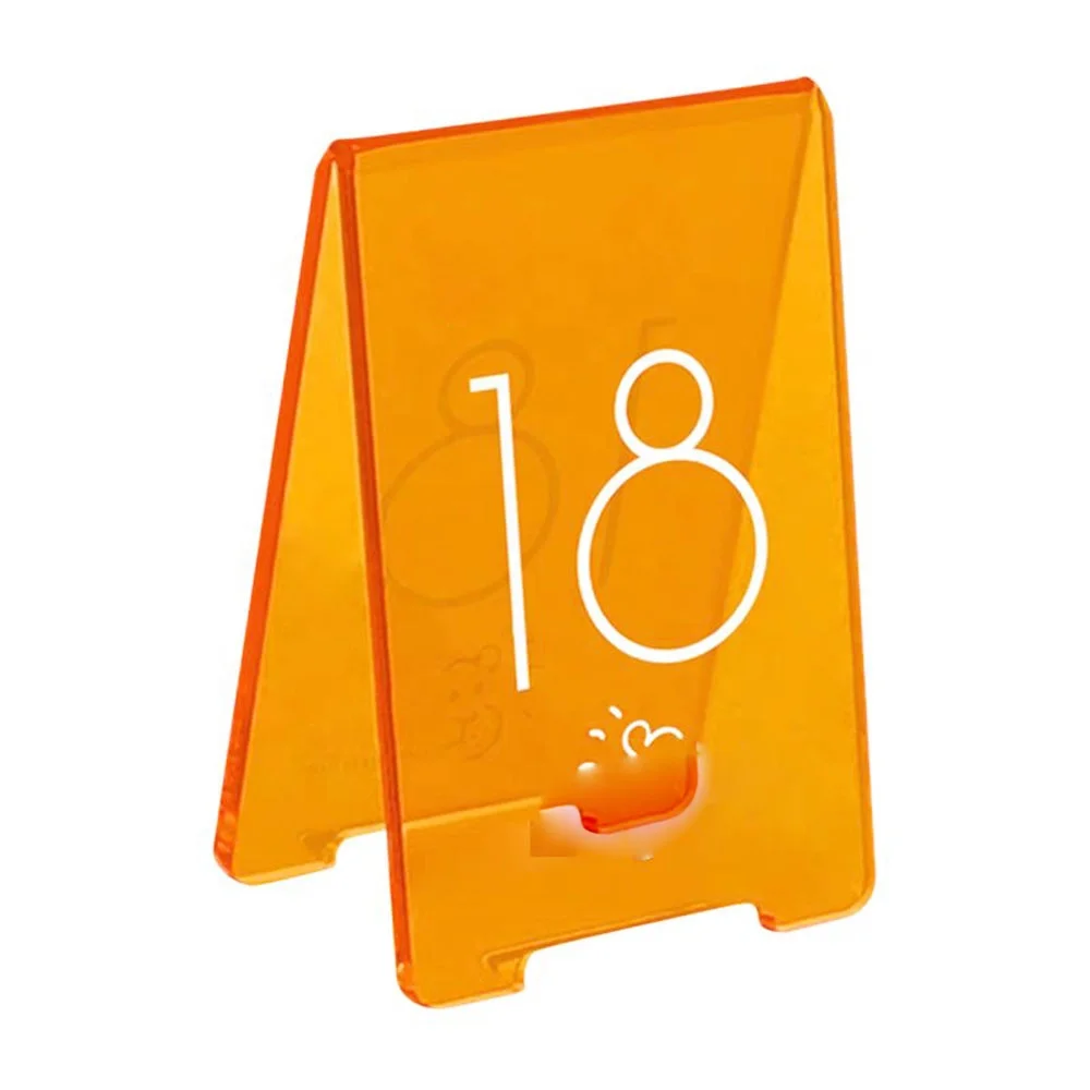 Custom Acrylic Double Side Table Number Display Stand Notice Plate Holder for Wedding Restaurant