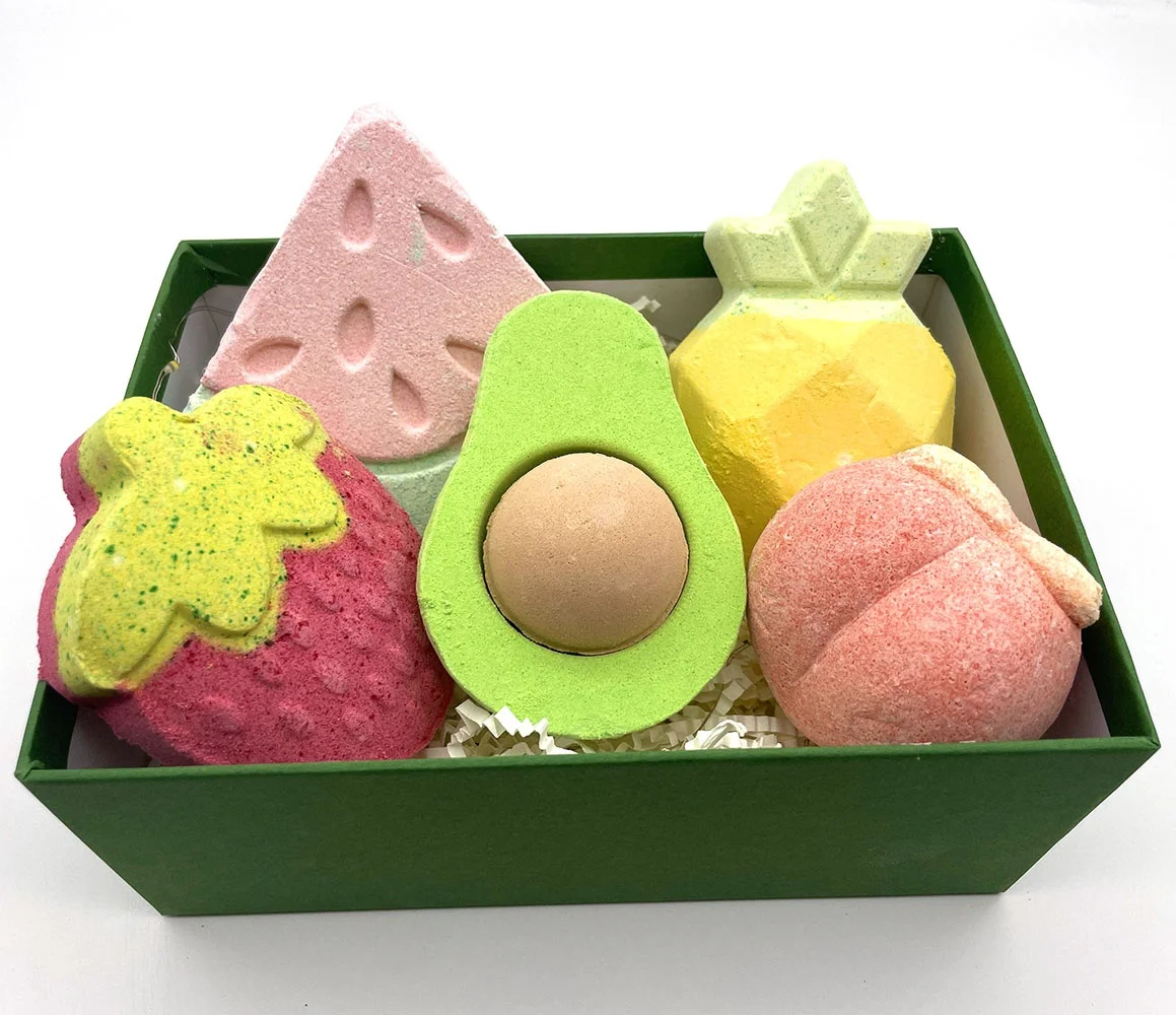 Muran OEM Private Label Custom Natural Bathbombs Organic Vegan Spa Fizzy avocado Watermelon Fruit Bath Bombs