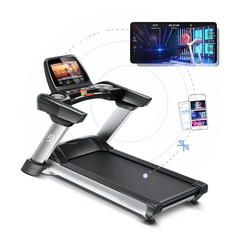 YPOO Коммерческая беговая дорожка для фитнеса с приложением YPOOFIT новая электронная мощностью 5 л.с. сенсорным экраном тренажер тренажерного зала