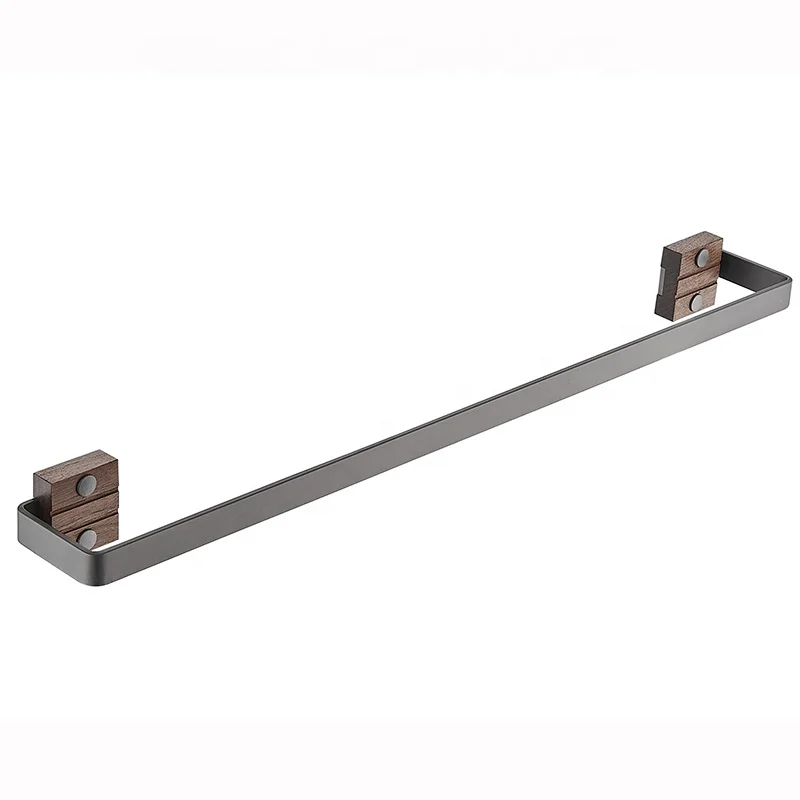 Modern Wood Bathroom Accessory Fittings and Accessories Hardware Set Black For Hotel Apartment Construction