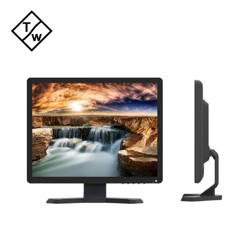 Cheap Price 17 inch Black White Wall Mount Desktop LCD Monitor for CCTV Computer Game