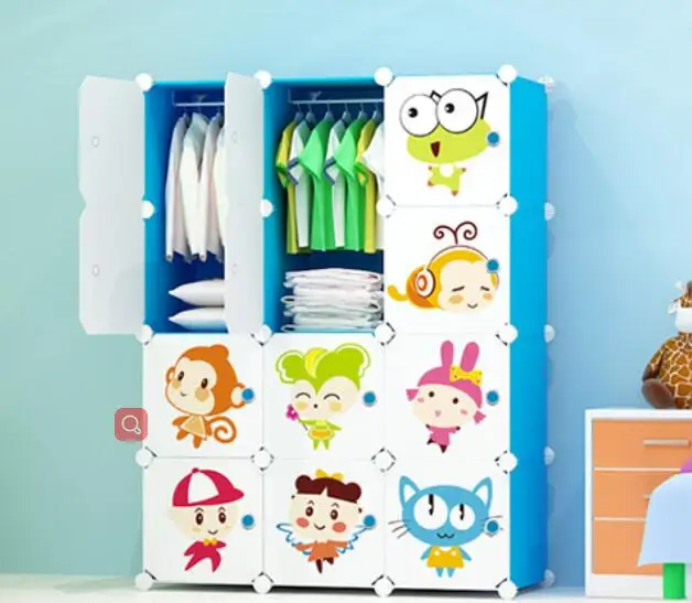Diy Folding Cupboard Easy Clean Assemble Small Girl Baby Cabinet Clothing Wardrobe
