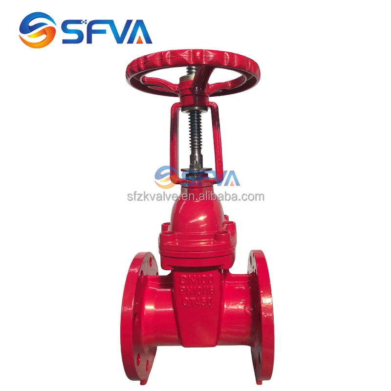 SFVA BRAND GOOD QUALITY BS5163 PN16 PN10 ductile iron rising stem resilient wedge gate valve