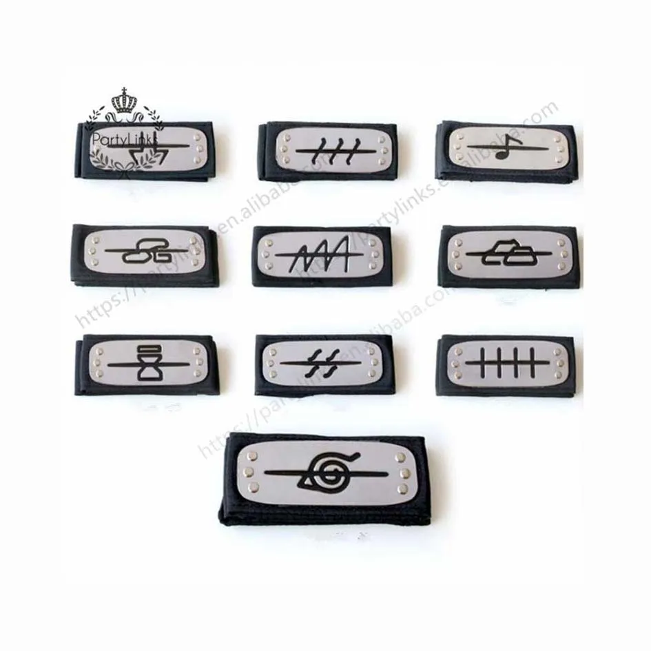 Anime Naruto Kakashi Sasuke Hidden Leaf Village Headband Konoha Cosplay Armband Headwear