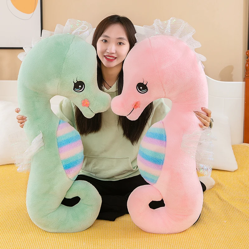 Hippocampus Plush Toys Cute Stuffed Plushies Animal seahorse Sleeping Pillow Bedroom Decoration Ocean animal toys