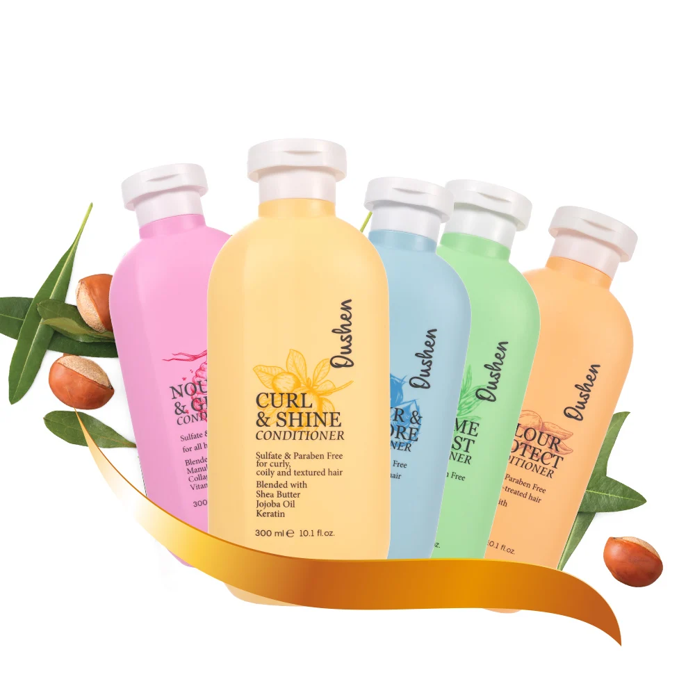 Private Label Oushen Suldate and Paraben Free Rose Argan Oil Colour Protect Shampoo and Conditioner Set For Color Hair