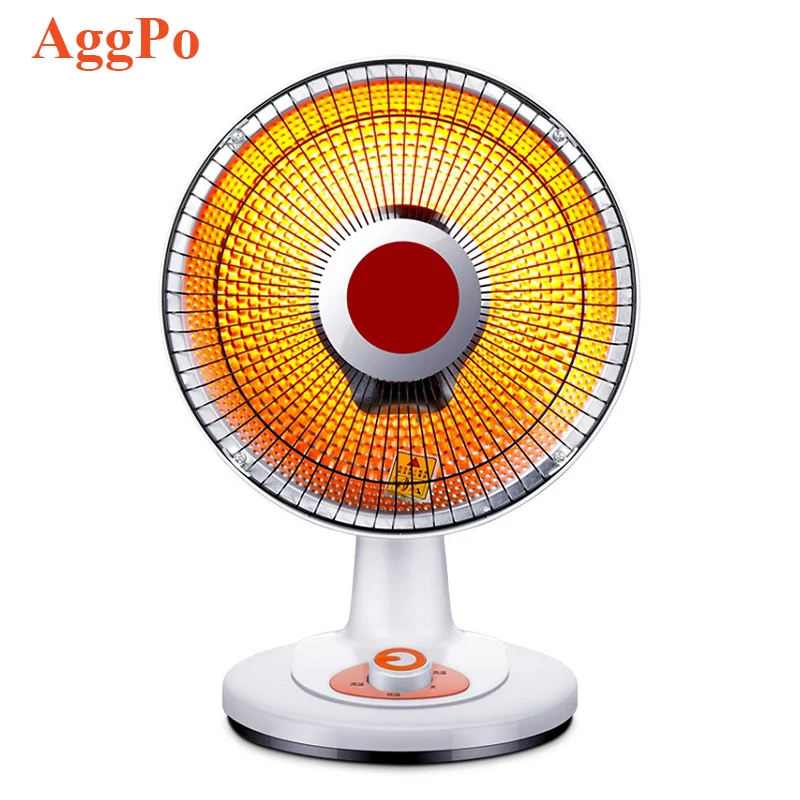 Fan Shaped Electric Heater Household Halogen Heater Home Indoor Use Thermostat Table Heaters 600W
