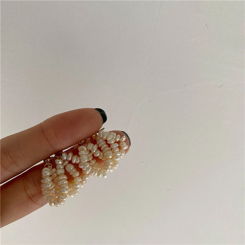 Allergy Free Earrings Baroque Natural Freshwater Pearl Multilayer Earrings French Court Elegant Earrings