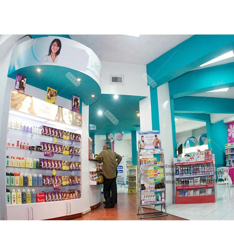 Drugstore Display Cabinet Shelves Drugstore Glass Counters Pharmacy Display Showcase
