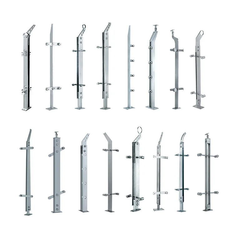Modern style 304 316 balustrades post stainless steel handrail post stainless steel glass railing post