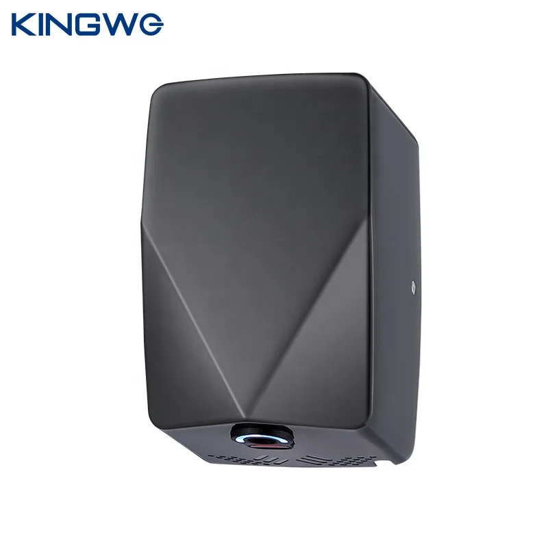 Modern Luxury Matte Black UV LED Wall Mounted 304 Stainless Steel Quick Hand Dryer For Toilet