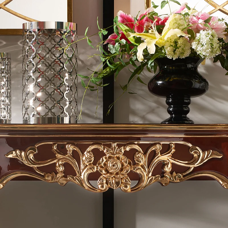 AFC411-Italian Роскошный Твердый Деревянный приставной столик с зеркалом, резной мебелью