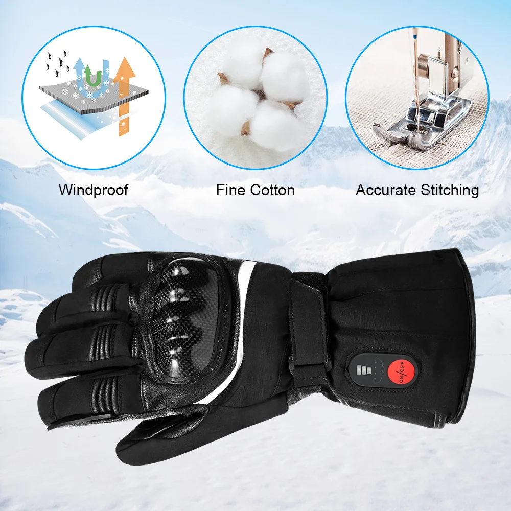 Winter Thermal Hand Warmer Electric Car Heat Glove Skiing Motorcycle War Two Choices 3.7 V Battery Waterproof Heated Gloves