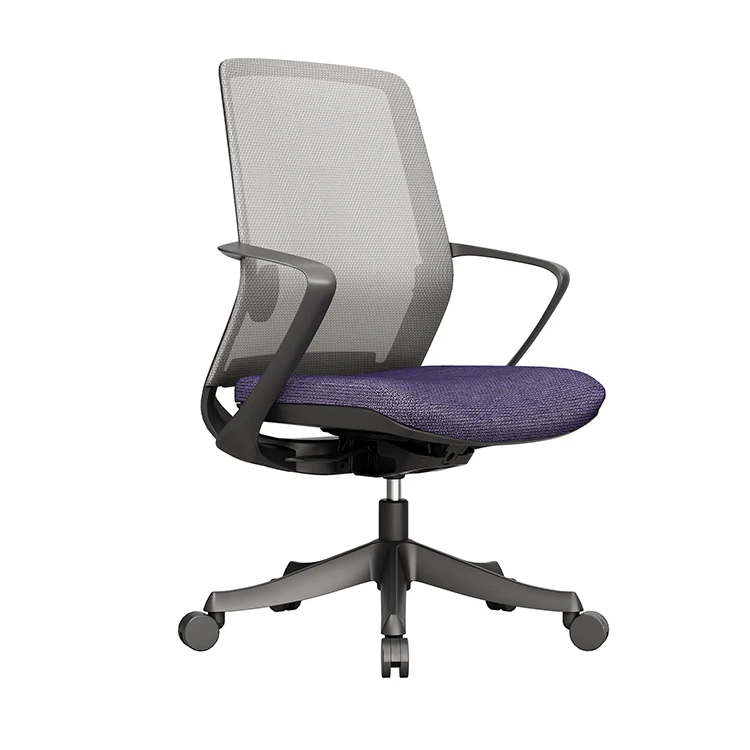 Офисное кресло с черной рамой и сеткой, регулируемое вращающееся офисное кресло руководителя со средней спинкой