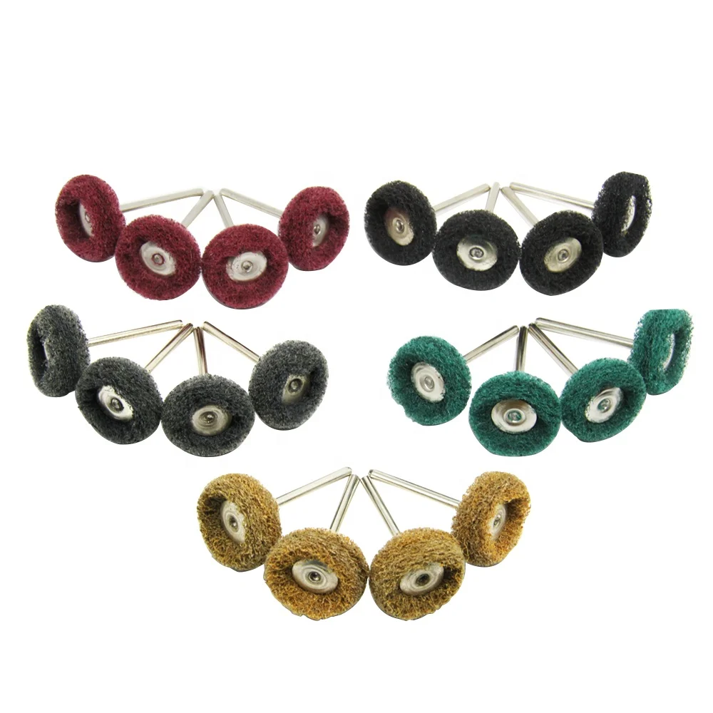 TASP Mini Drill Abrasive Brush Nylon Buffing Polishing Wheel with 3mm Shank for Dremel Rotary Tool Accessories Set